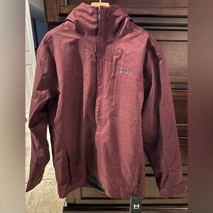 NWT Under Armour UA Porter 3-in-1 Jacket Men’s Large Burgundy Loose Fit
